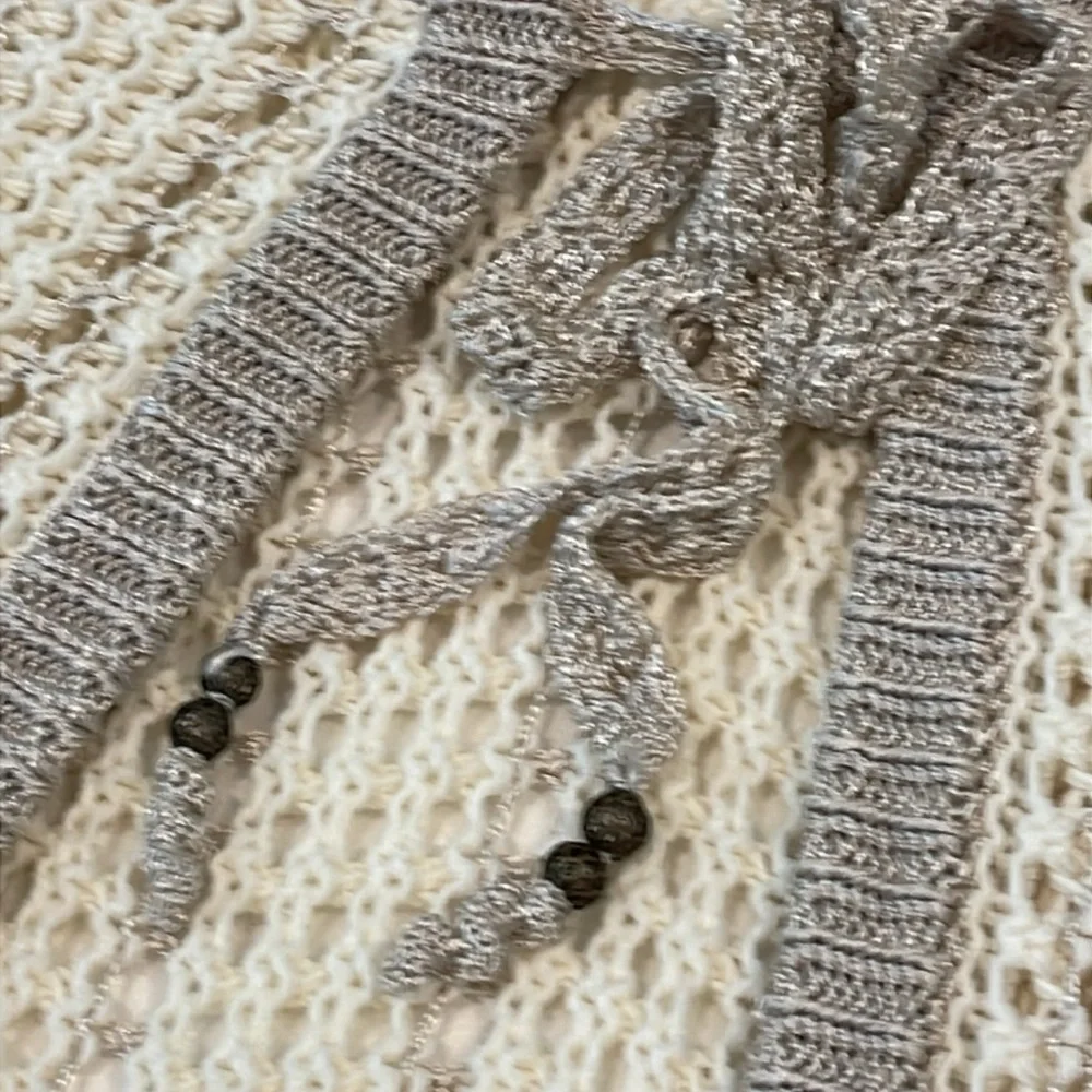 Coldwater Creek | crochet knit tie front cardigan sweater sz L/XL
